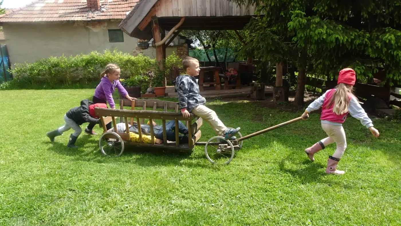 Vozík na tráve